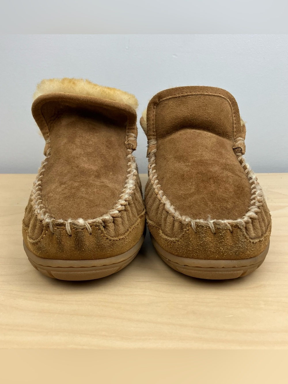 L.L. Bean Men’s Size 7.0 Wicked Good Bootie Slipper Moccasins Brown Suede Lined - Picture 5 of 10